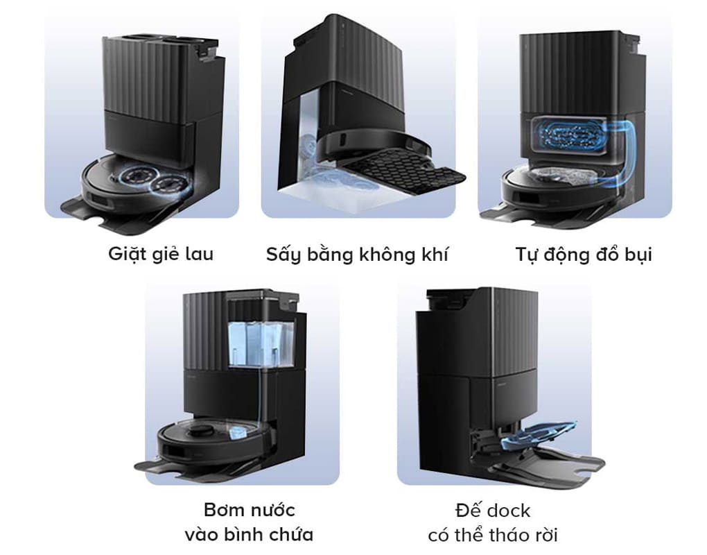 Robot hút bụi lau nhà Roborock QR 798 - Đen/Trắng